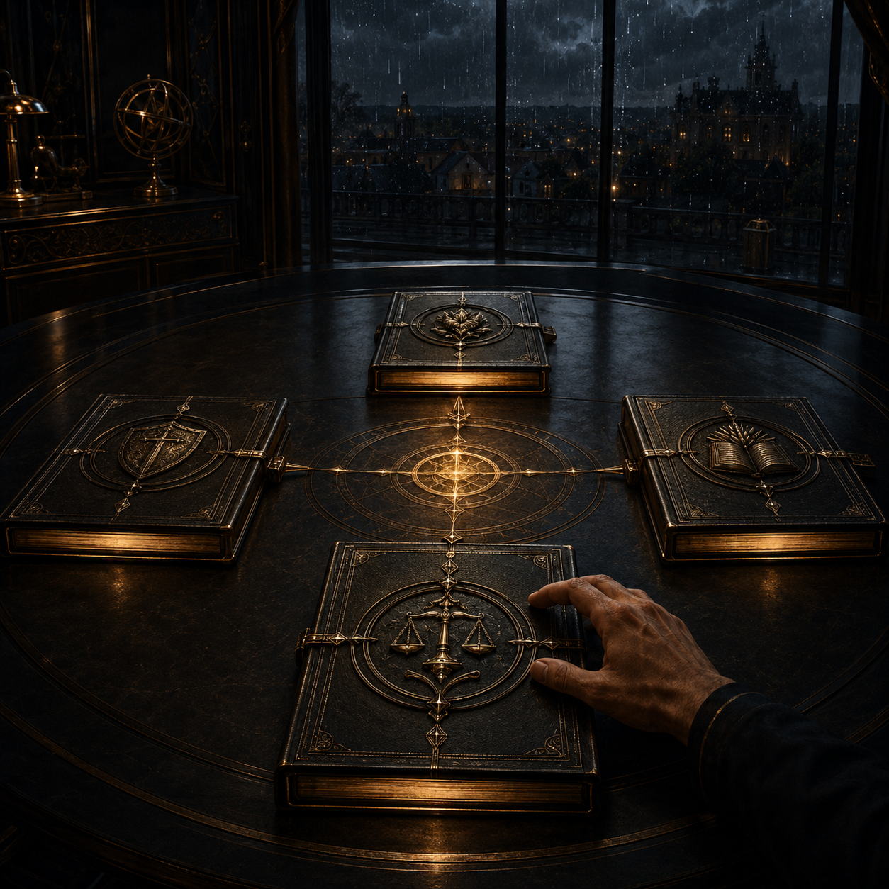 Cinematic image inspired by the hidden service network of The Divine Order